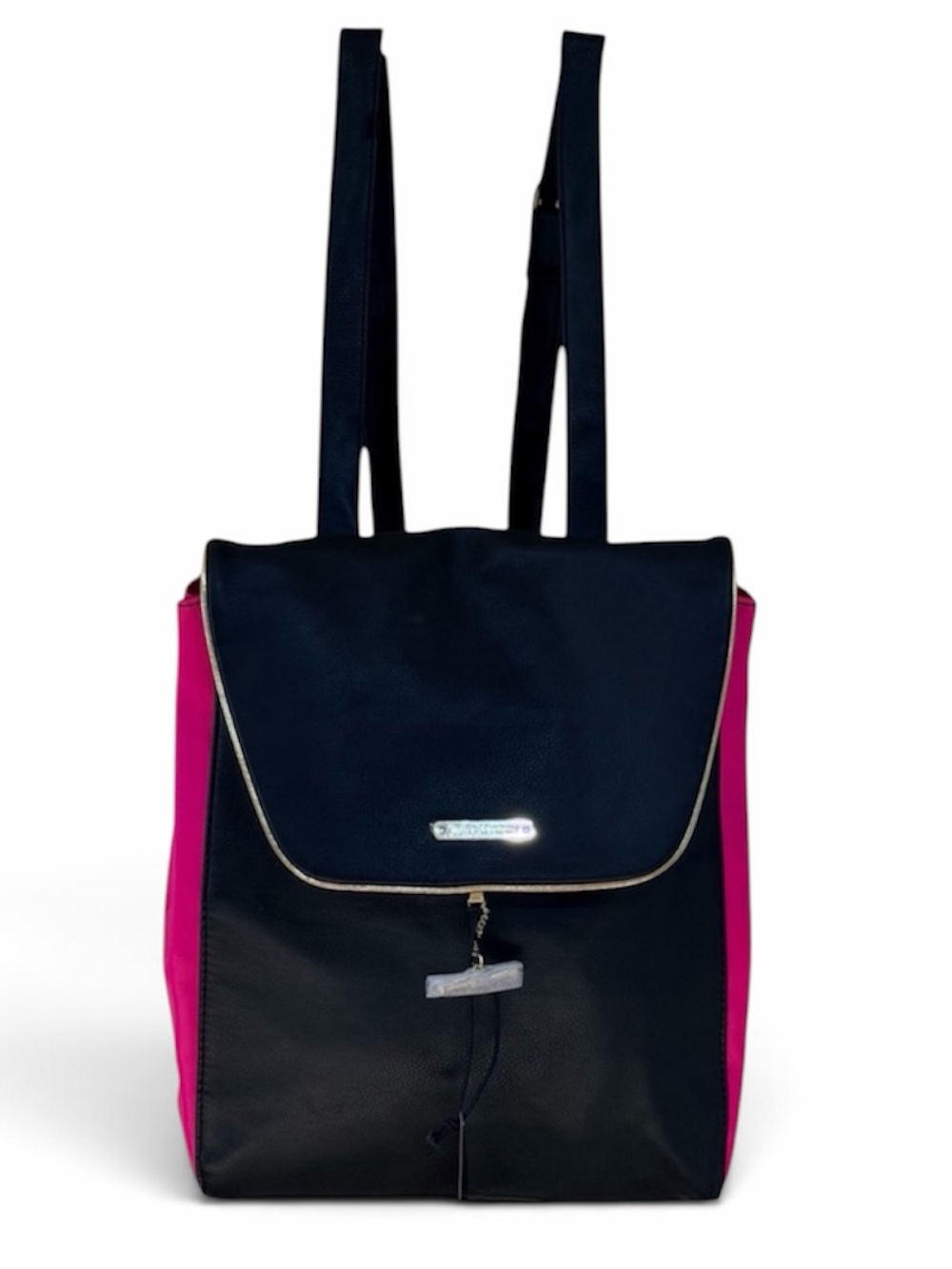 Juicy Couture Black Hot Pink Nylon Y2K Flap Backpack NWT